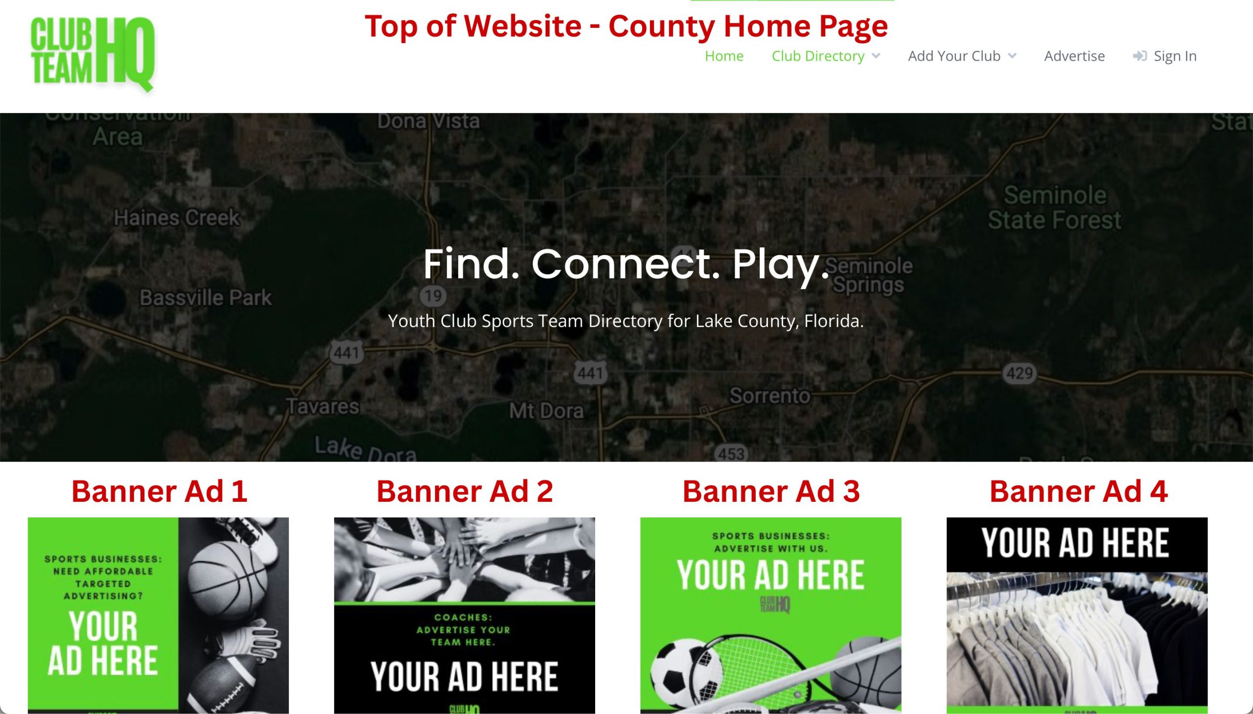 Banner Advertising Map 1 - Top of Page